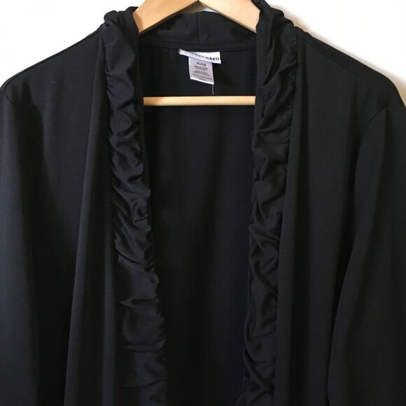 Black Gothic Maestro Ruffled Hem Open Cardigan - Picture 4 of 16
